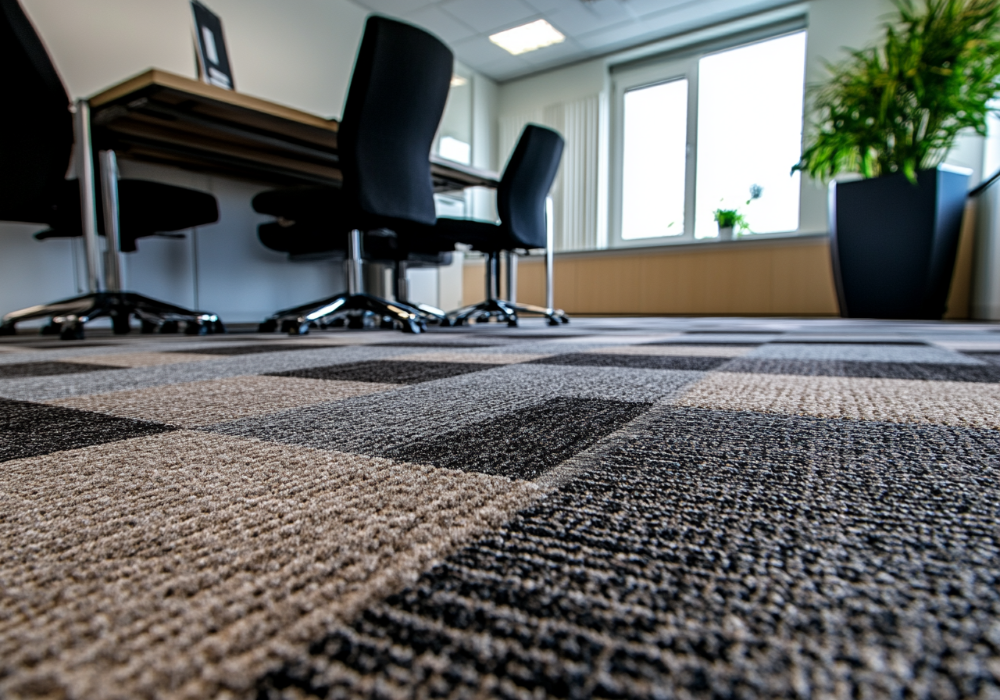 commercial carpet cleaning in an office